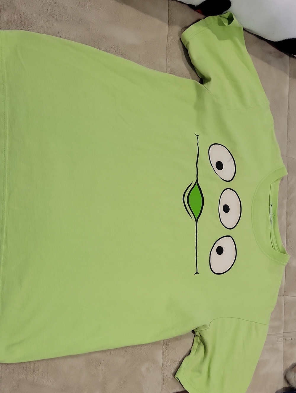 Adult Small Lime Green Graphic Tee Alien T from Toy Story